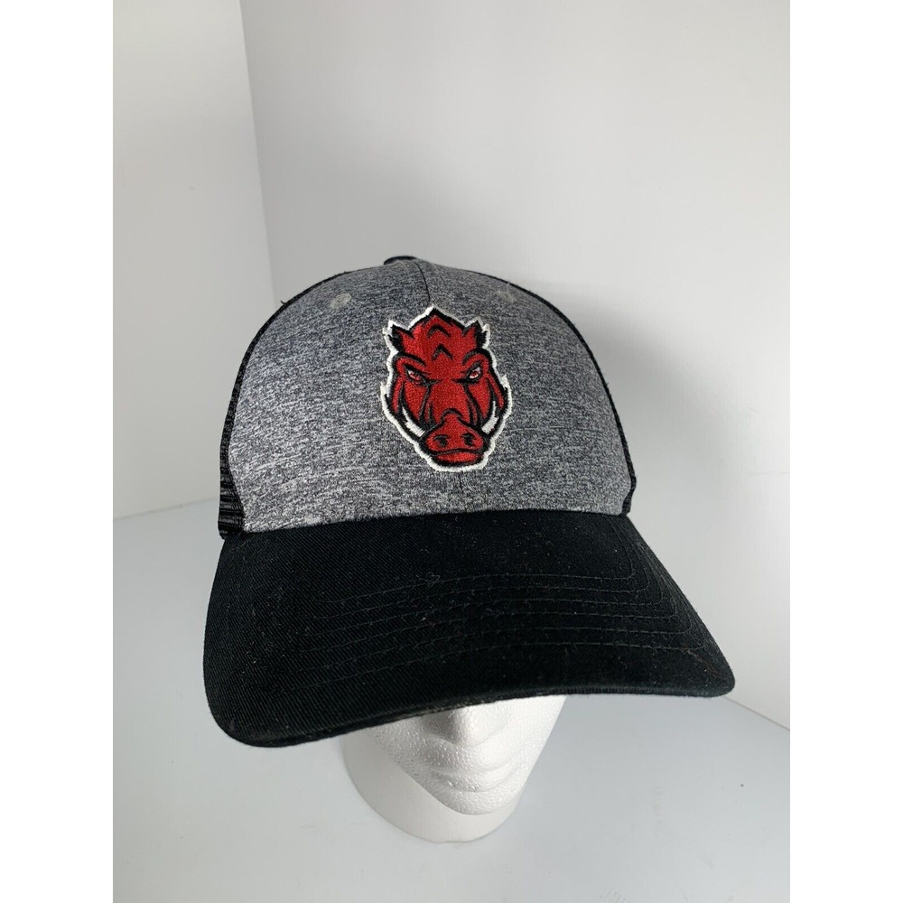 Arkansas Razorbacks Snapback Mesh Hat Embroidered Logo Front And Back - Picture 2 of 8